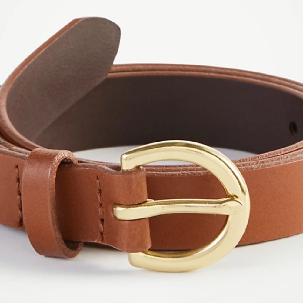 NWT Ann Taylor Leather Trouser Belt in Rich Cognac - Picture 3 of 4